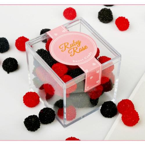12pcs Acrylic Candy Box Goodie Bags Clear Chocolate Plastic Wedding Party Favor Packing Box Pastry Container Jewelry Storage