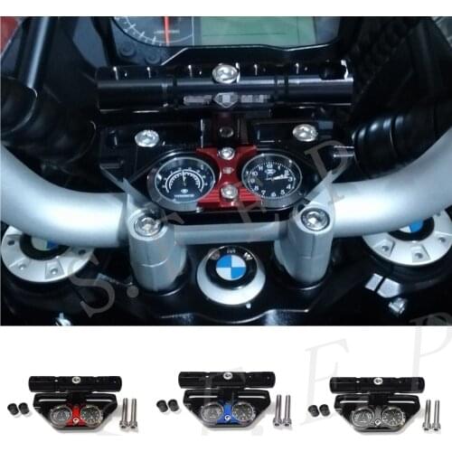 Motorcycle CNC Aluminum Fixed Thermometer With Multi Steering Wheel Support Rod For BMW G310GS G310R R1200GS F800GS