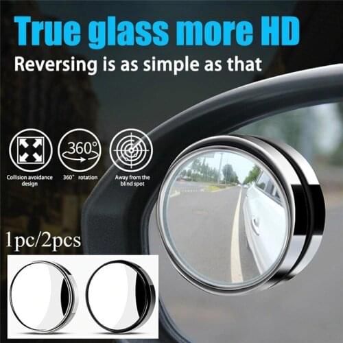 1Pcs/2pcs 360-degree Wide Angle Adjustable Rotation Round car goods Car Rearview Auxiliary Blind Spot Mirror Car Accessories