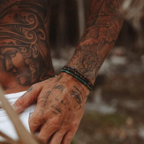 POHIER Wristband with Dark Japanese Miyuki Beads 14K Gold Color Charm Bracelet For Man Woman Jewelry