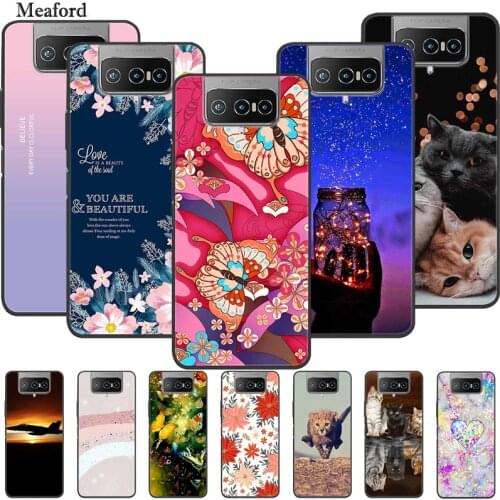 For Asus Zenfone 7 Pro Case Luxury Silicone TPU Soft Cover Phone Case for ZenFone 8 Flip Shockproof Cartoon Bumper Coque Fundas