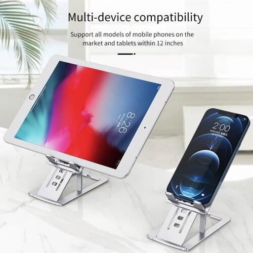 Aluminium Alloy Phone Holder Stand Mobile Smartphone Support Tablet Desk Portable Metal Cell Phone Holder for iPhone iPad