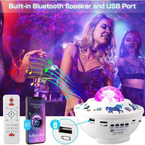 DIY Sticker Remote Control Bluetooth-compatible Music Galaxy Star Light LED Remote Control Water Wave Projector