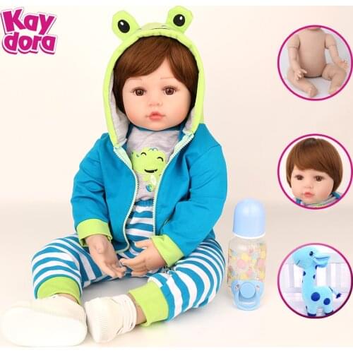 KAYDORA 48cm Reborn Baby Dolls Soft Clothes Body Stuffed Realistic Baby Girl Doll Lol Birthday Play Toys
