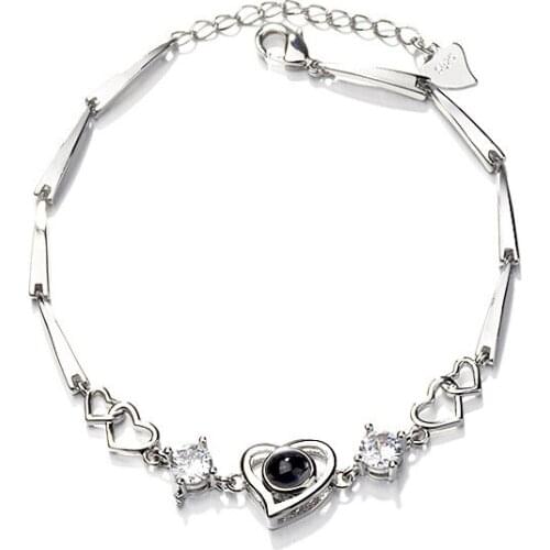 HB38 classic Heart jewelry,925 silver bracelet,a delicate jewelry for young girl silver bangles gift