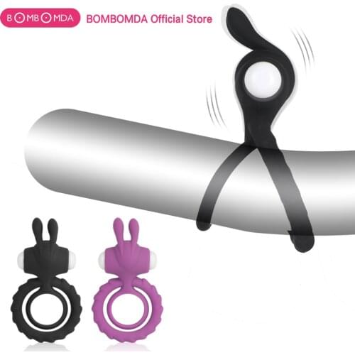 Penis Rings Soft Silicone Single Frequency Powerful Rabbit Penis Vibrating Rings Erotic Dual Cock Ring Delay Ejaculation For Men