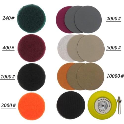 DIY Car Lights Kit Polishing Restoration Car Headlights Repair Set Car Care Sanding Discs Pad M16 Drill Adapter No Drill(21Pcs)