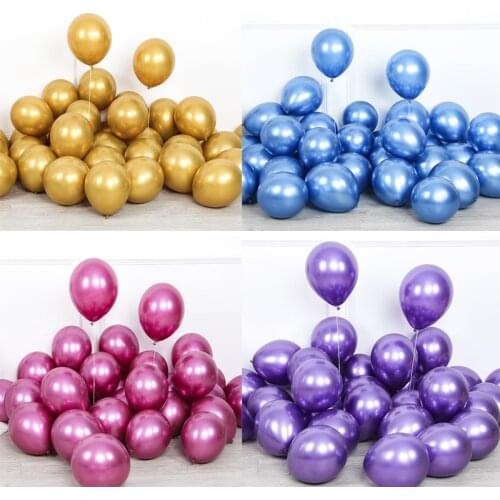 10pcs 5/10/12inch Rose Gold Glossy Metal Pearl Latex Balloons Thick Chrome Metallic Boy Girl Adults Wedding Birthday Party Decor