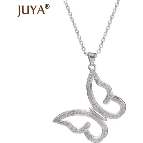Lovely Heart Lucky Flowers necklace butterfly necklace For Women Pendants Jewelry Gold Chain Collares