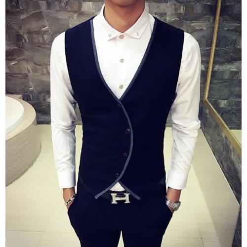 TPSAADE BusinessLatest Designs Slim design vest waistcoat men Simple Mens Vest Slim Fit Blazer Stylish Custom Mens Waistcoat
