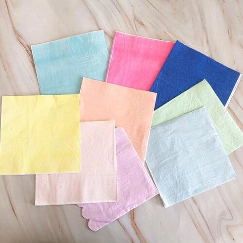 Disposable 3ply 13"x13"Inch Beverage Napkin, Cocktail and Dinner Napkin Solid Printing Tissue Paper Napkin 20pcs