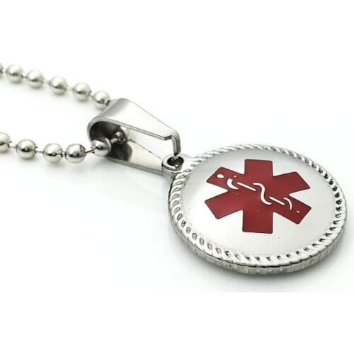 5pcs/Lot Stainless Steel Medical Alert Pendant Necklace for Man Woman Jewelry WW050406