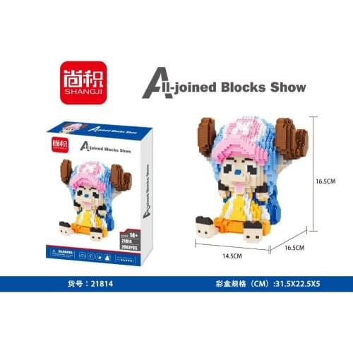 Plastic Mini Blocks Big size Chopper Model One Piece Anime Auction Figure Cartoon brinquedos for Children Toys Girls Gifts