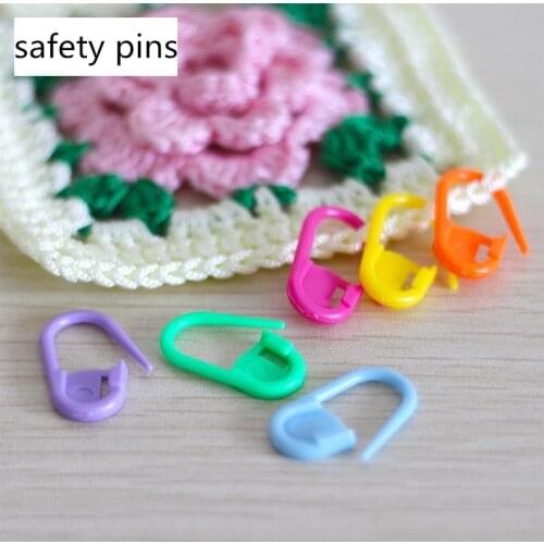 Mix Color Plastic Safety Pins Locking Stitch Marker Lock Pins Plastic Ring Marker for Knitting Locking Tool DIY Weaving Tools