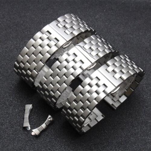 Shengmeirui strap FOR IW mens watch strap Solid stainless steel bracelet 18MM 20MM 21MM 22MM Silver butterfly buckle watchband