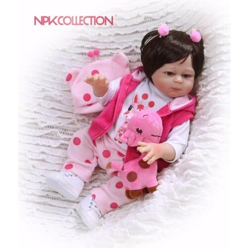 NPK 18 Inches 45cm Silicone Reborn Baby Doll kids Playmate Lifelike cute giraffe Baby Baby Dolls For Princess Children Kids Toy