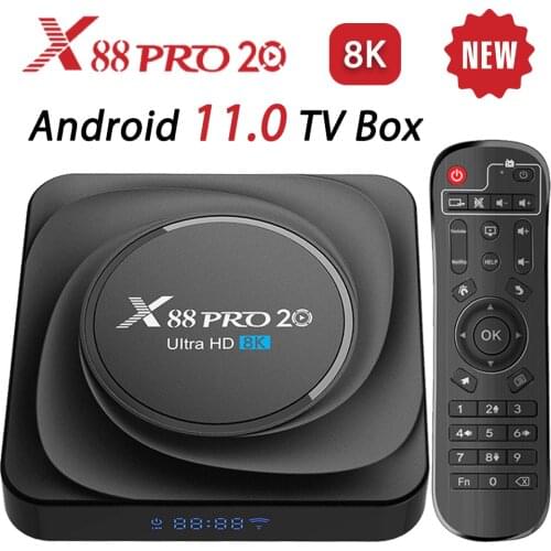 Smart TV Box 8K Media Player Android 11.0 X88 Pro 20 RK3566 Android 11 8GB RAM 128GB ROM 2.4G/5G WiFi 1000M Google Play Youtube