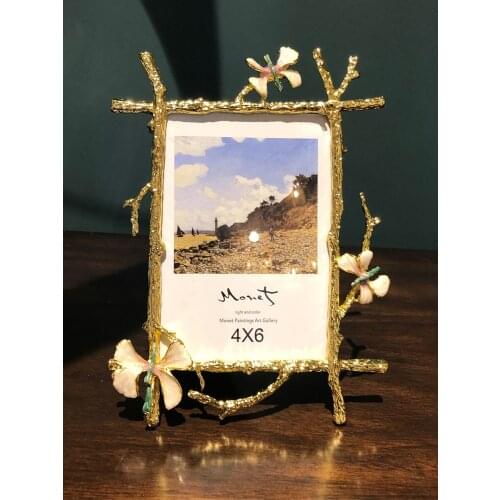 4/6/7/8/10 Inch Light Luxury European Style Frame Creative Home Metal Wedding Photo Frame Model Room Desktop Decoration LB543