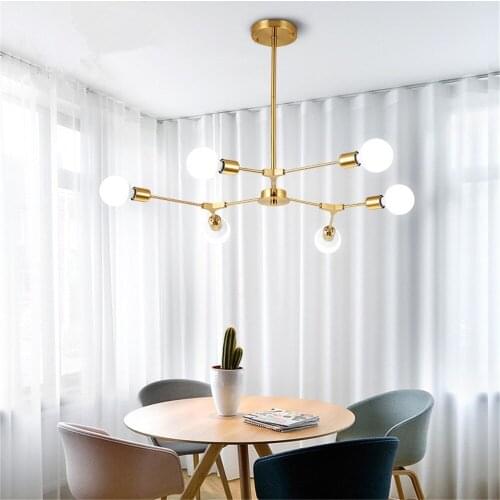 Indoor LED Geometric Magic Bean Chandelier E27 Interior Decoration Hotel Lobby Guest Room Lighting Living Room Bedroom Light