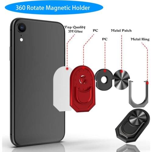 Universal Finger Ring Car Phone Holder Air Vent Mount Stand For iPhone 360 Rotating Metal Cell Smart Phone For Samsung Car Ring