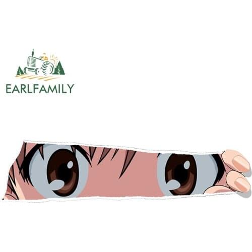 EARLFAMILY 13cm x 3.6cm For Anime Eye Vinyl Car Wrap Decal Funny Car Stickers Auto Refrigerator Laptop Waterproof Decoration