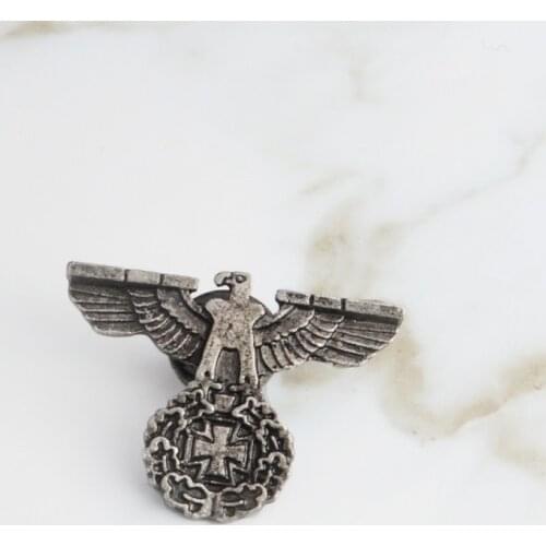Vintage Cross Eagle Brooch WWII German Military Pin Black Cockade Retro Badge Button Pin Military Jewelry Gift for Men