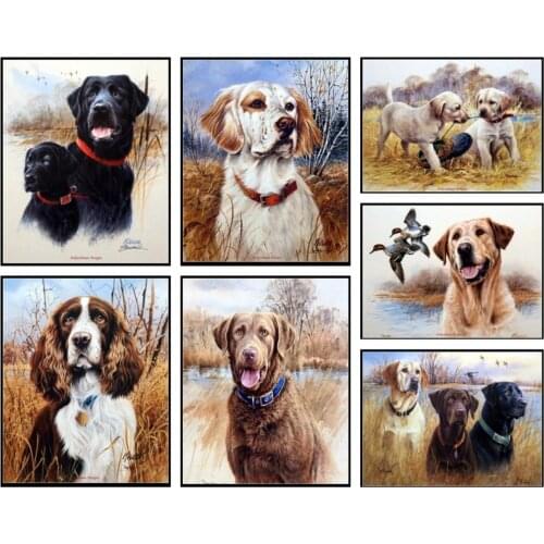 Embroidery Counted Cross Stitch Kits Needlework - Crafts 14 ct DMC Color DIY Arts Handmade Decor - Dogs and Puppies Collection