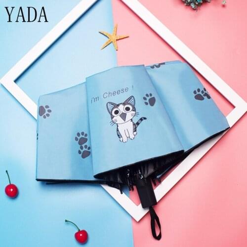 YADA Cartoon Cat &Cat Claw Pattern Folding Rainy Children Umbrella Anti-UV Girls Boys Lovely Animal Cat Claw Umbrella Gift YD040