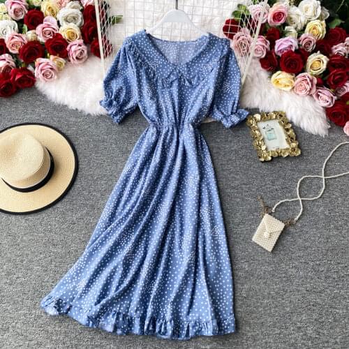ZhuJun l y Summer Polka Dot Dresses