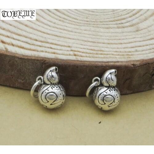 100% 925 Silver Gourd Charm Small Thai Silver Gourd Pendant Good Luck Charm DIY Bracelet Necklace