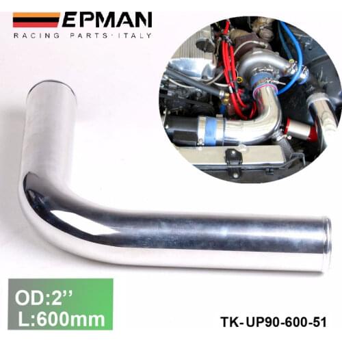 2pcs/unit 51mm 2" 90 Degree Aluminum Turbo Intercooler Pipe Tube piping L:600mm For BMW MINI Cooper S R52 EP-UP90-600-51