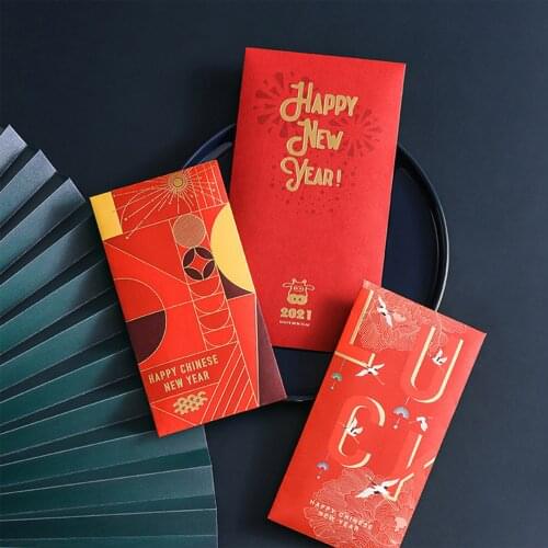 2021 Red Packets For Chinese Red Envelopes New Year Lucky Money Packet Ox Year Red Envelopes for Spring Festival Best Wishes