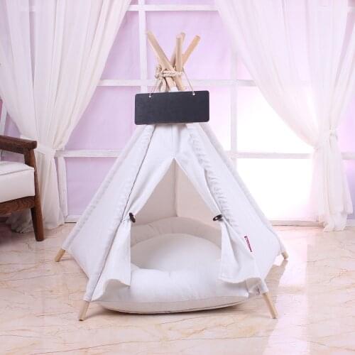 5-angle pole pet tent with cushioned kennel comfortable kennel cotton dog bed for easy cleaning and carrying