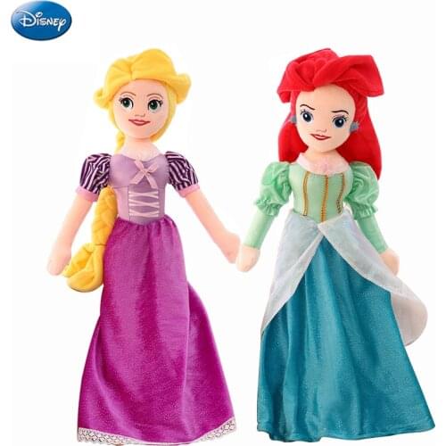 55cm/21'' Disney Princess Rapunzel Plush Pocahontas Animal Stuffed Snow White Cinderella Ariel Birthday Gift Girl Children Toy