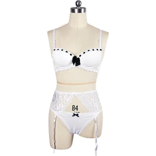 Anime cosplay Re: zero Ram Rem Sexy Lingerie Set Cosplay Costume White Womens Underwear A