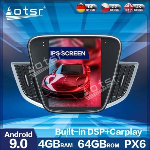 Aotsr Vertical Tesla PX6 Android 9.0 4+64GB Car Radio Player GPS Navigation Multimedia Play DSP For Chevrolet Kovoz Malibu 2015