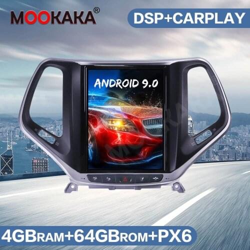 Tesla Style Android 9 64GB Car Multimedia Player GPS Navigation For JEEP Cherokee 2014-2019 Auto Radio Stereo Head Unit Carplay