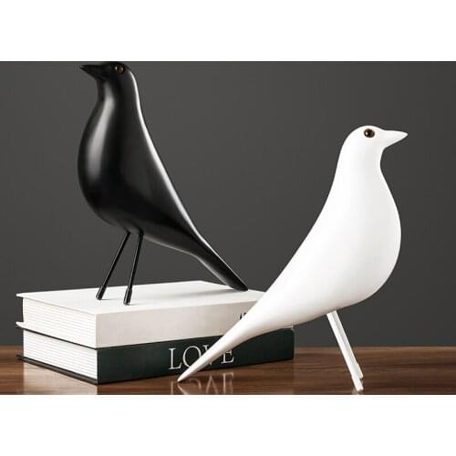 Home Furnishing Wooden Sculpture Office Decoration Home Furnishing Bird Sculpture Black Sculpture Decoration Creative Decoration