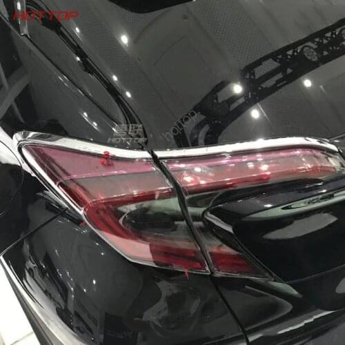 For Toyota C-HR CHR 2017 2018 Car Styling Body Back Tail Rear Eyebrow Trim Light Lamp Frame Stick ABS Chrome Cover Moulding 2pcs