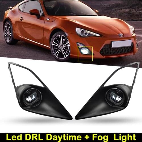 For Toyota GT86 Scion FR-S Subaru BRZ 2013-2016 2-In-1 Car Front LED DRL Daytime Running Light And Driving Fog Lamp