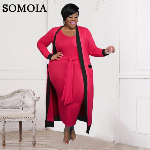 Loungewear Women Plus Size Casual Clothes Patchwork Striped Two Piece Set Long Sleeve Cardigan and Vest Dress Wholesale Items