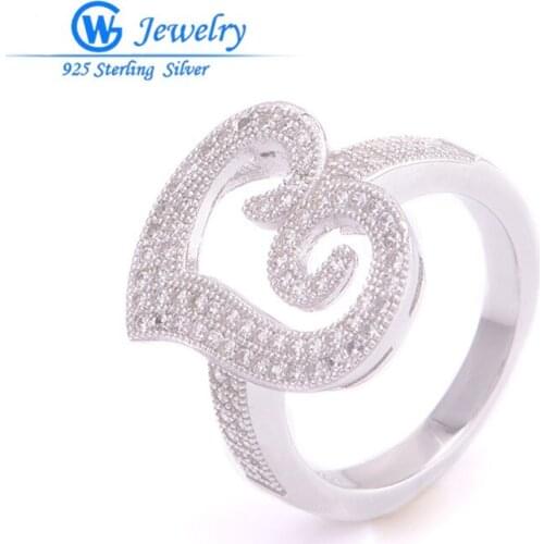 GW Fashion Jewelry 925 Sterling Silver Wedding Rings Natural Crystal Stone Ring FRITV014H50