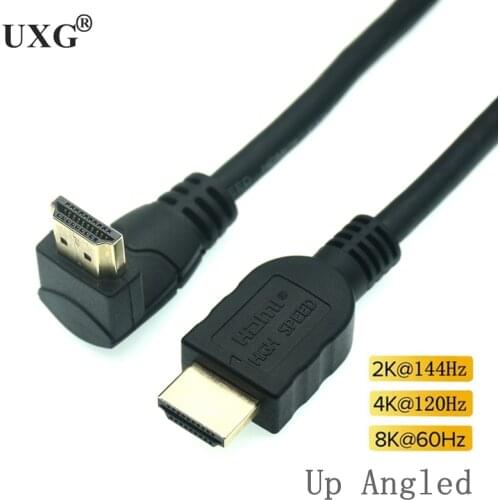 HDMI-2.1 Cable For Xiaomi Mi Box HDMI- 90 Degree Cable 8K/60Hz 4K/120Hz 48Gbps Digital Cables For PS5 PS4 HDMI-Splitter 8K