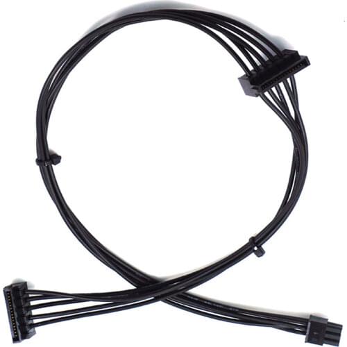 Mini 4 Pin/6 Pin To 2 SATA 15PIn Power Supply Cable for DELL 3250 3268 3650