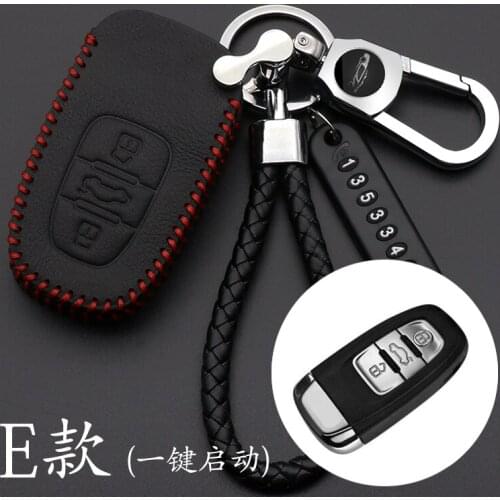Leather Car Remote Smart Key Cover Fob Case Shell For Audi A1 A3 A4 A5 A6 A7 A8 Quattro Q3 Q5 Q7 2014 2015 2016 2017 2018 2019