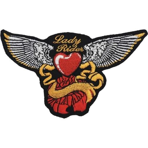 LADY RIDER ROSE Patch Embroidered punk biker Patches Clothes Stickers Apparel Accessories Badge