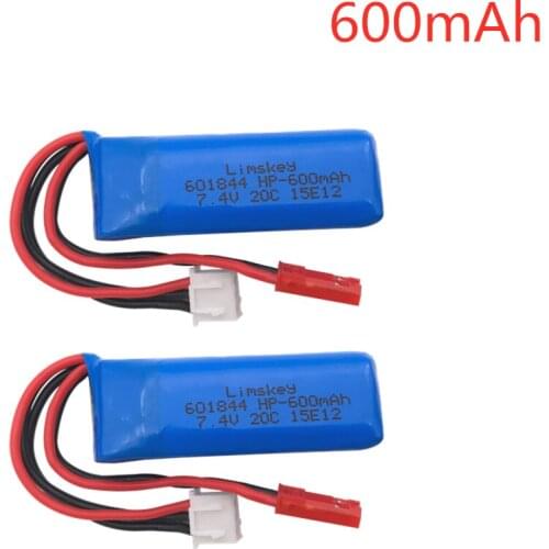 7.4V 600mAh 20C Lipo Battery for WLtoys K969 K979 K989 K999 P929 P939 RC Car Parts 2s 7.4v Battery 2pcs/lots