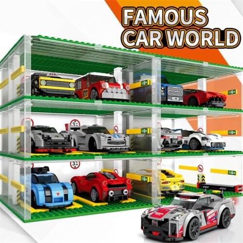 Creator High-tech Racing Car DIY Parking Lot Model Building Blocks Base Plate Garage Baseplate Blocks Gift Toy for Children