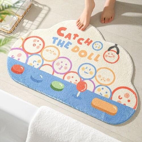 Cartoon Printed Floor Mat Bathroom Non-slip Absorbent Mats Entrance Doormats Living Room Bedroom Soft Carpet Cute Home Decor Rug