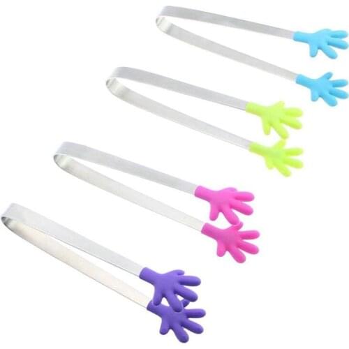 Set Of 4 Mini Silicone And Stainless Steel Multifunctional Kitchen Tongs For Ice Cream, Food, Spices, Sugar